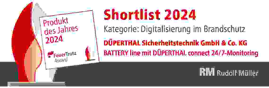 Kurzbeschreibung: Grafik für den FeuerTrutz Award 2024, die die Shortlist-Kategorie 