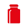 Red container with a lid, resembling a jar.