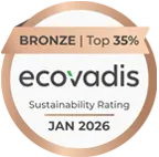 Bronze-Auszeichnung für Nachhaltigkeit von EcoVadis, Oktober 2024, Top 35%.