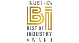 Logo pour le "Best of Industry Award 2024" avec le texte "Finaliste".