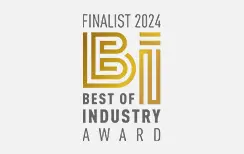 Design de logo pour le « Best of Industry Award 2024 » avec le texte « Finaliste ».